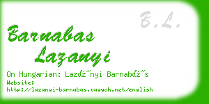 barnabas lazanyi business card